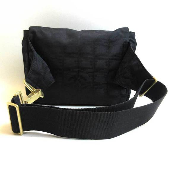 Chanel Pouch Body Waist Bag Travel Black Line - Picture 1 of 8